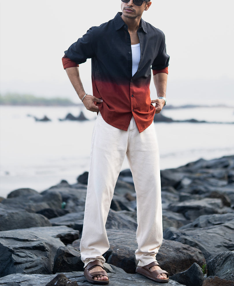 Black And Brown Ombre Shirt