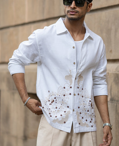 Shirt Oversized Fit Full Sleeve With Collar.