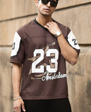 Brown Printed Jersey T-Shirt.