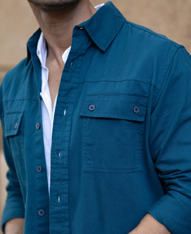 Royal Blue Structured Overshirt