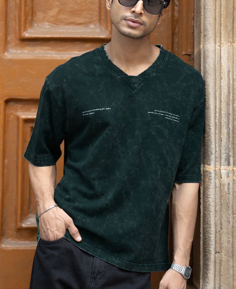 Forest Green Washed Oversize T-Shirt