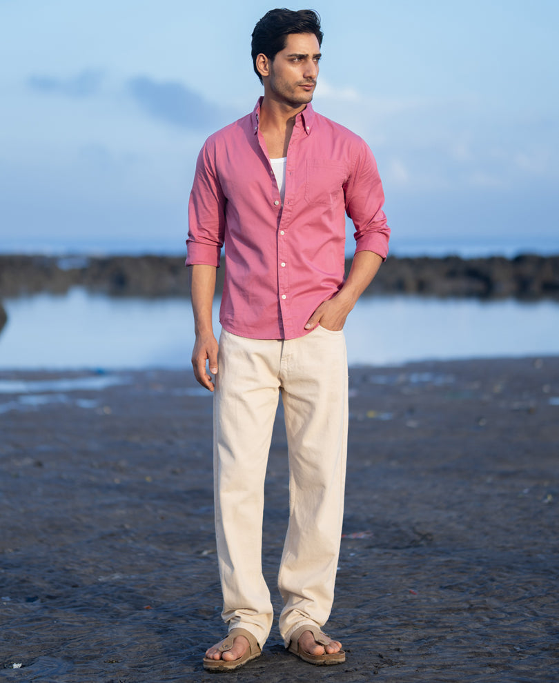 Rogue Pink Structured Buttondown Shirt