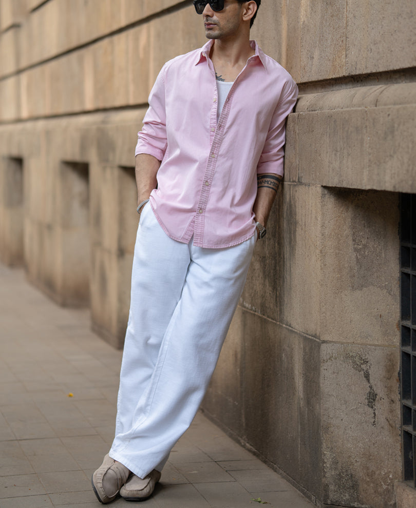 Pink Overdyed Structure Shirt