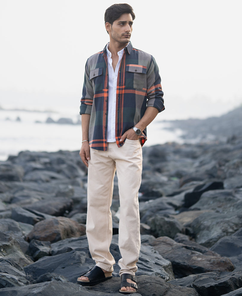 Multicolour Structure Checked Shirt