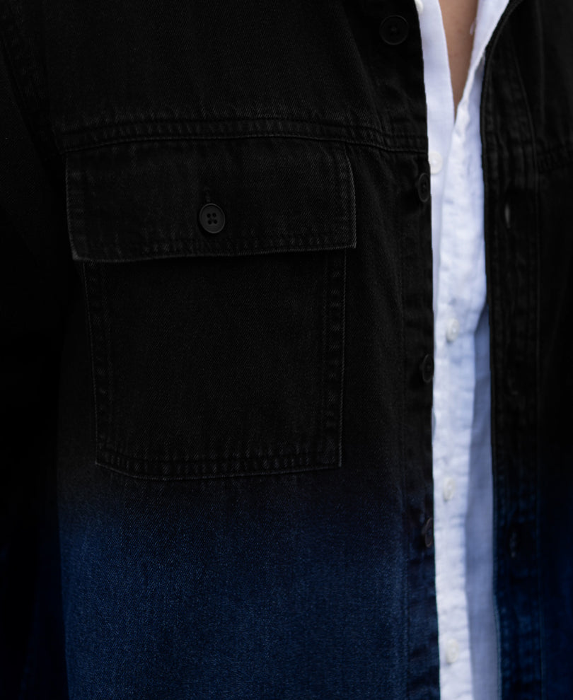 Black Ombre Denim Shirt