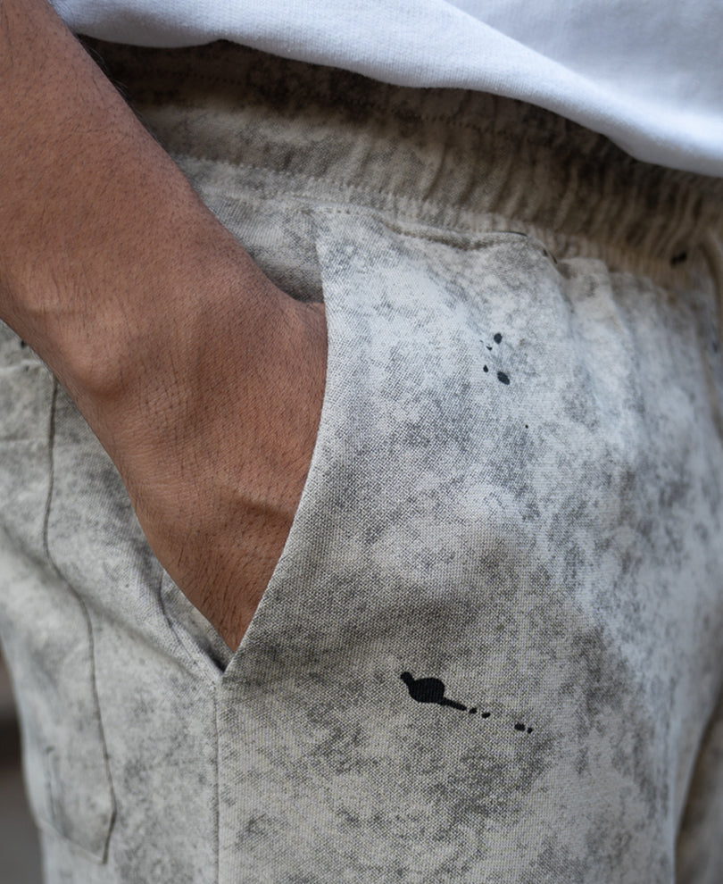 Neutral Printed Baggy Fit Trackpant