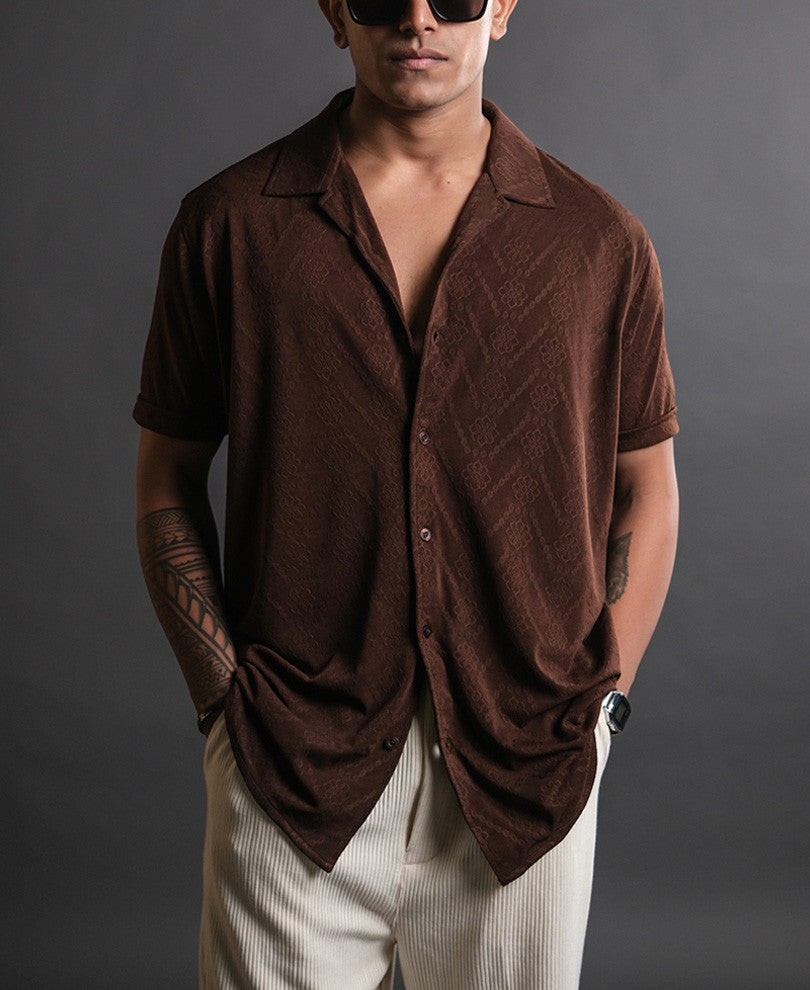 Dark Brown Half Sleeves Shirt