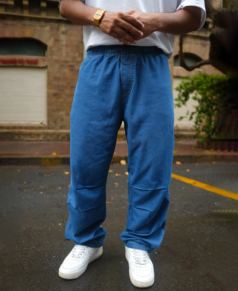 Light Blue Baggy Parachute Denim Pant