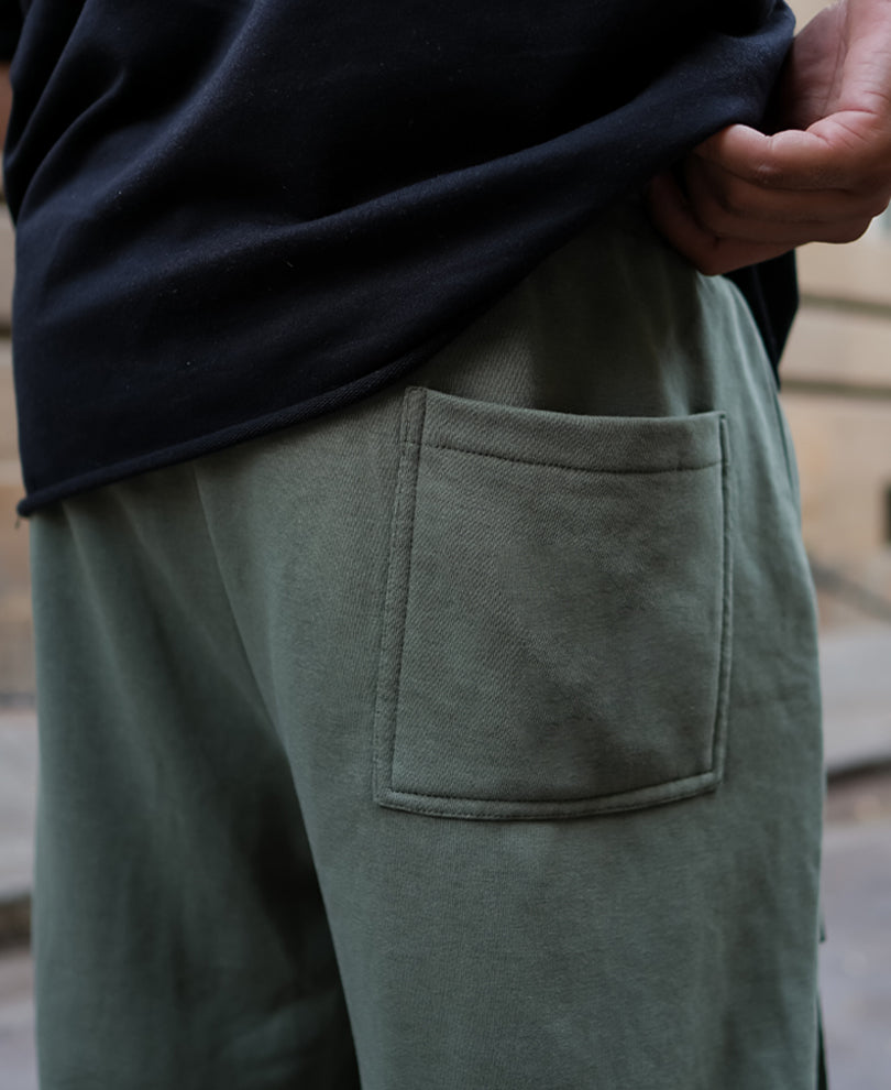 Green Double Pocket Regular Fit Track Pant