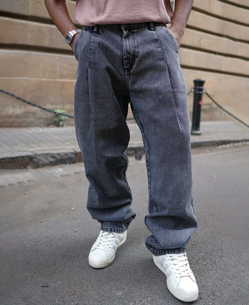 Carbon Black Baggy Fit Denim Jeans