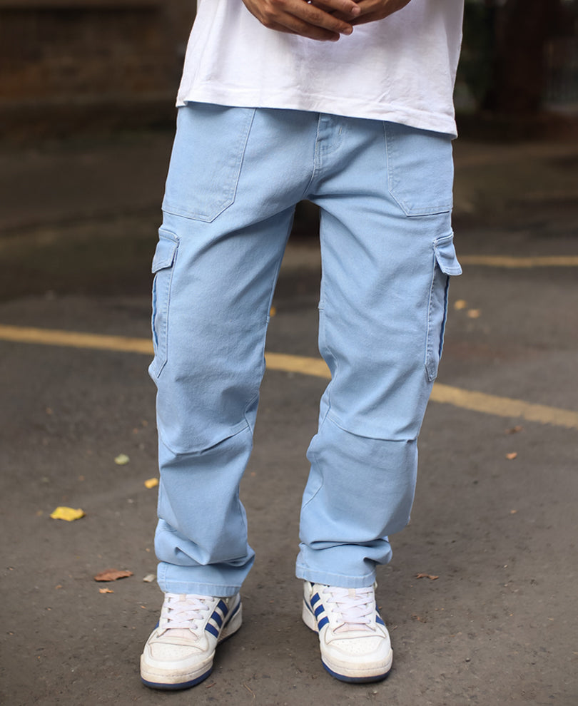 Light Blue Carpenter Baggy Fit Jeans