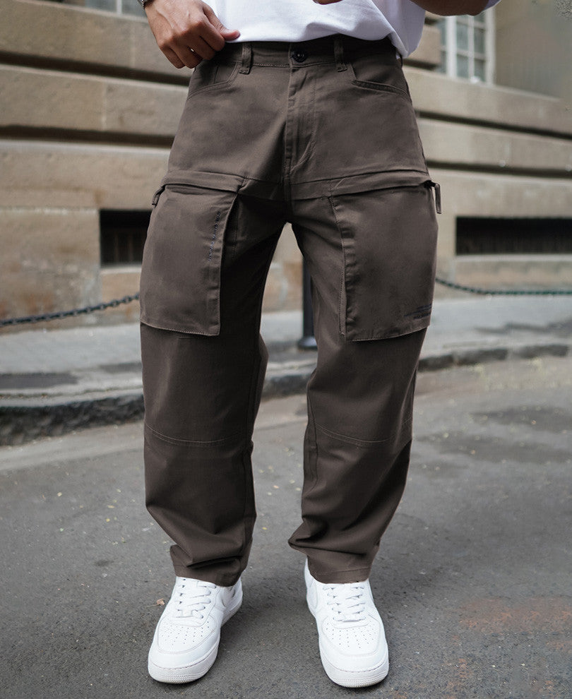 Dark Brown Cargo Pocket Baggy Fit Pant