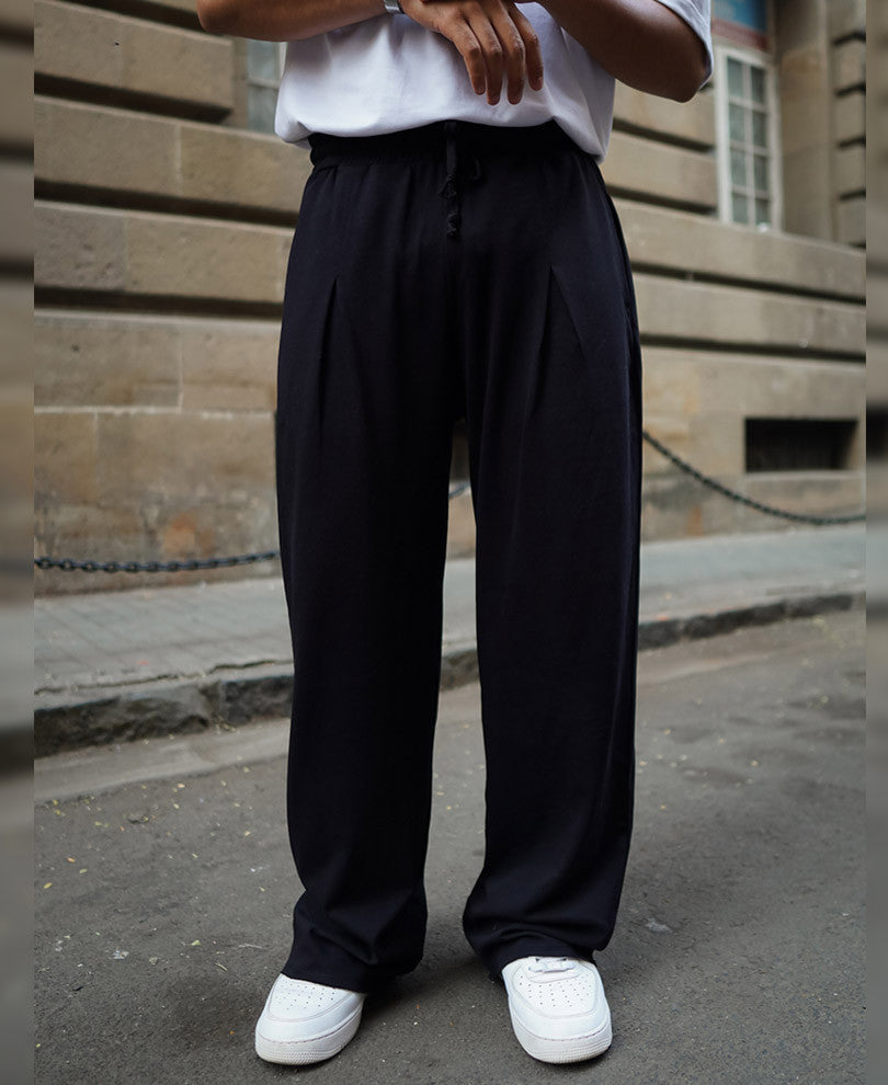 Black Baggy Fit Track Pant