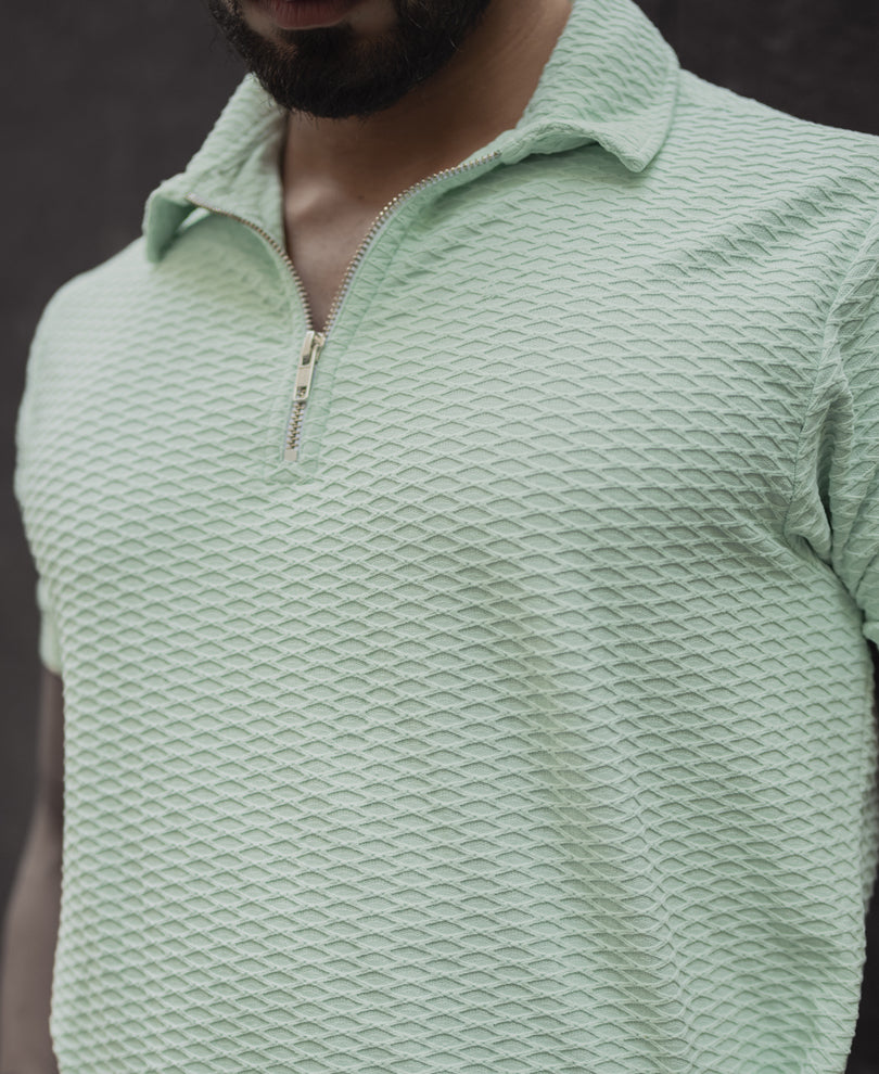 Mint Green Regular Fit Half Sleeves Tshirt