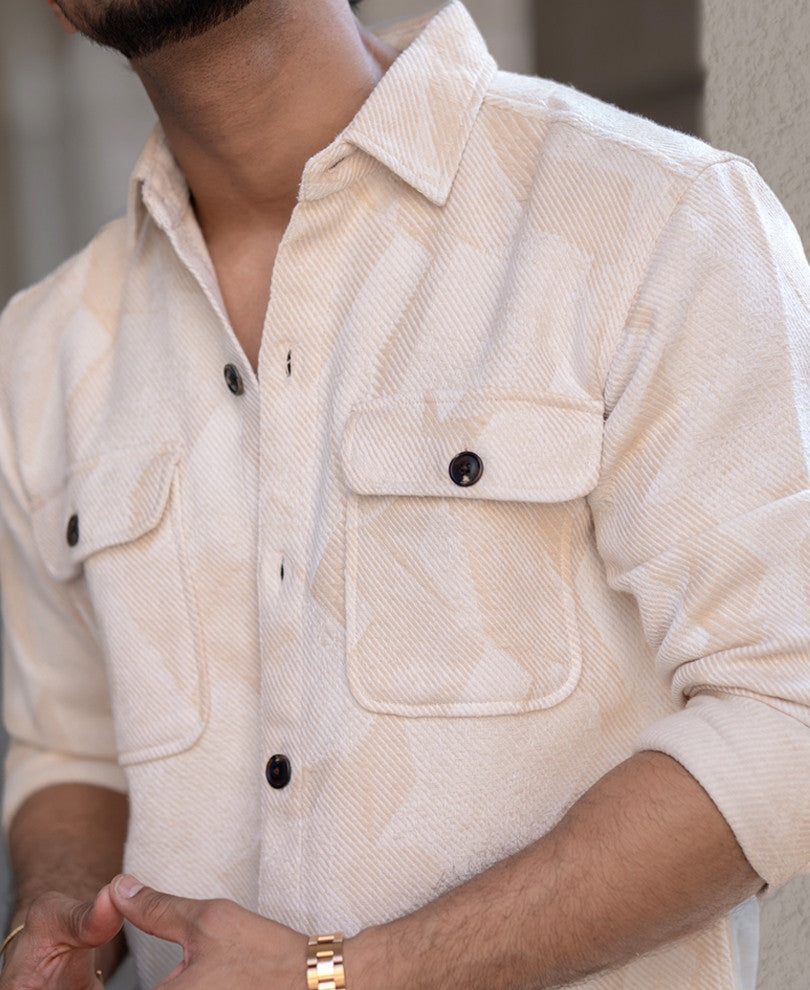 Off-White Double Pockets Regular Fit Full Sleeves Shirt