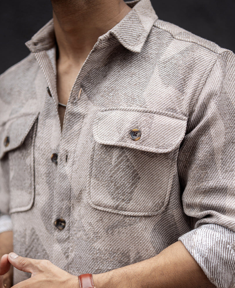 Multi Colour Structured Regular Fit Full Sleeves Shirt