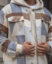 Beige Regular Fit Full Sleeve Shirt With Double Flap Pocket