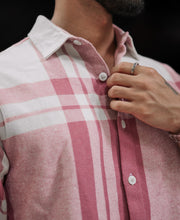 Mauve Pink Regular Fit Full Sleeve Checkered Shirt