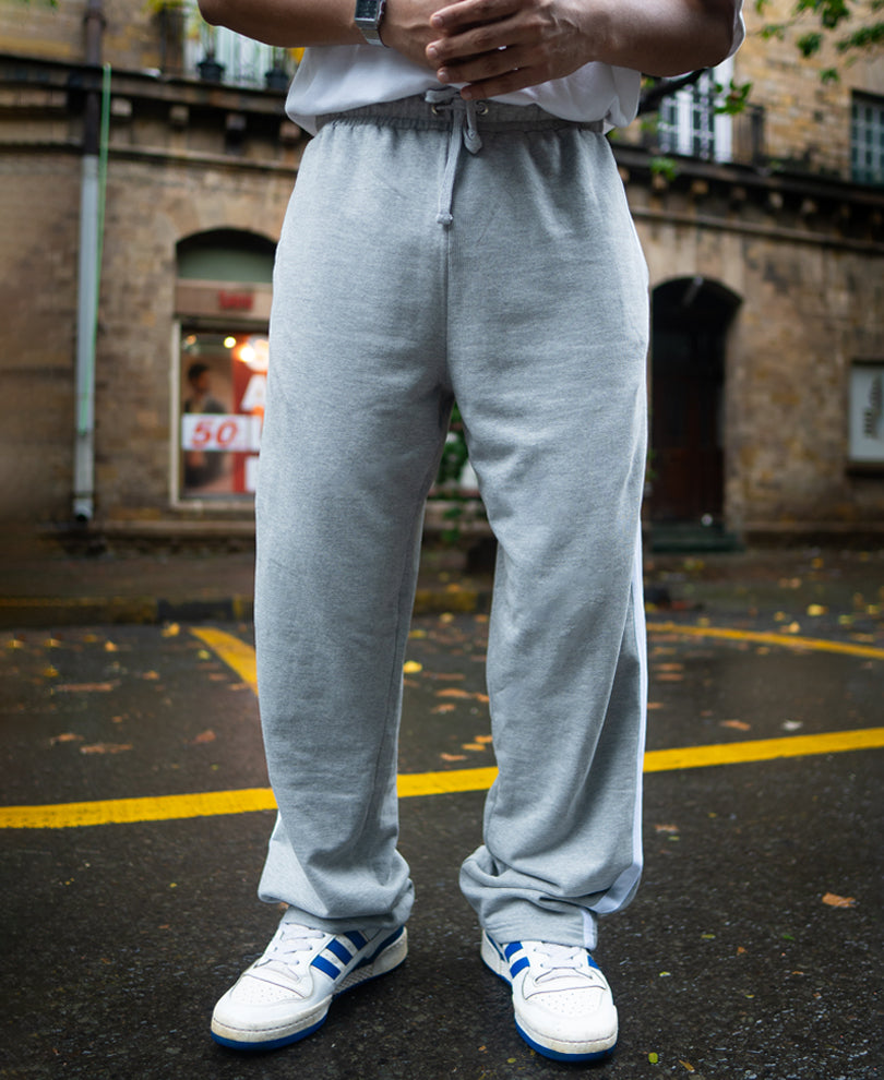 Grey Baggy Fit Sporty Casual Track Pant