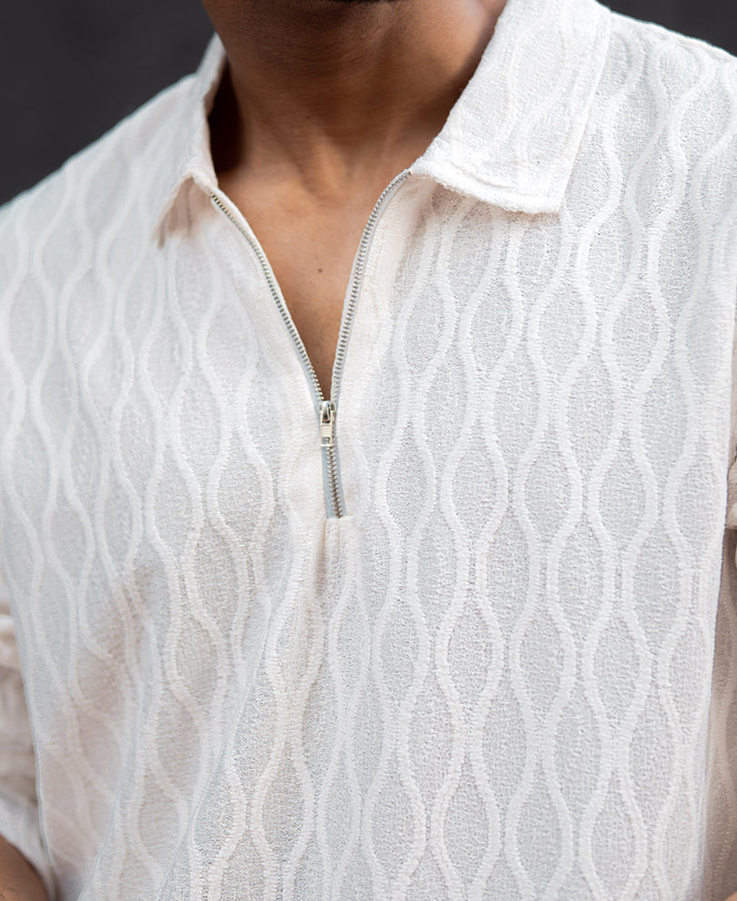 White Structured Polo Shirt