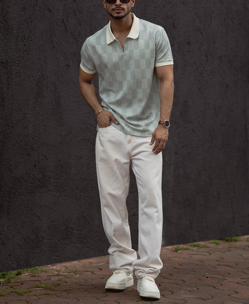 Sky Grey Regular Fit Half Sleeves T-Shirt