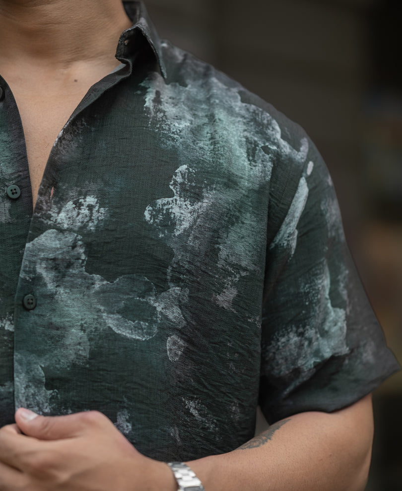 Black Regular Fit Half Sleeves Shirt