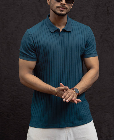 Royal Blue Regular Fit Half Sleeves T-Shirt