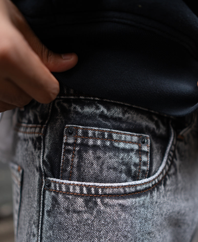 Light Carbon Black Baggy Fit Denim Jeans