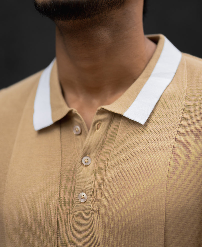 Khaki Regular Fit Half Sleeves T-Shirt