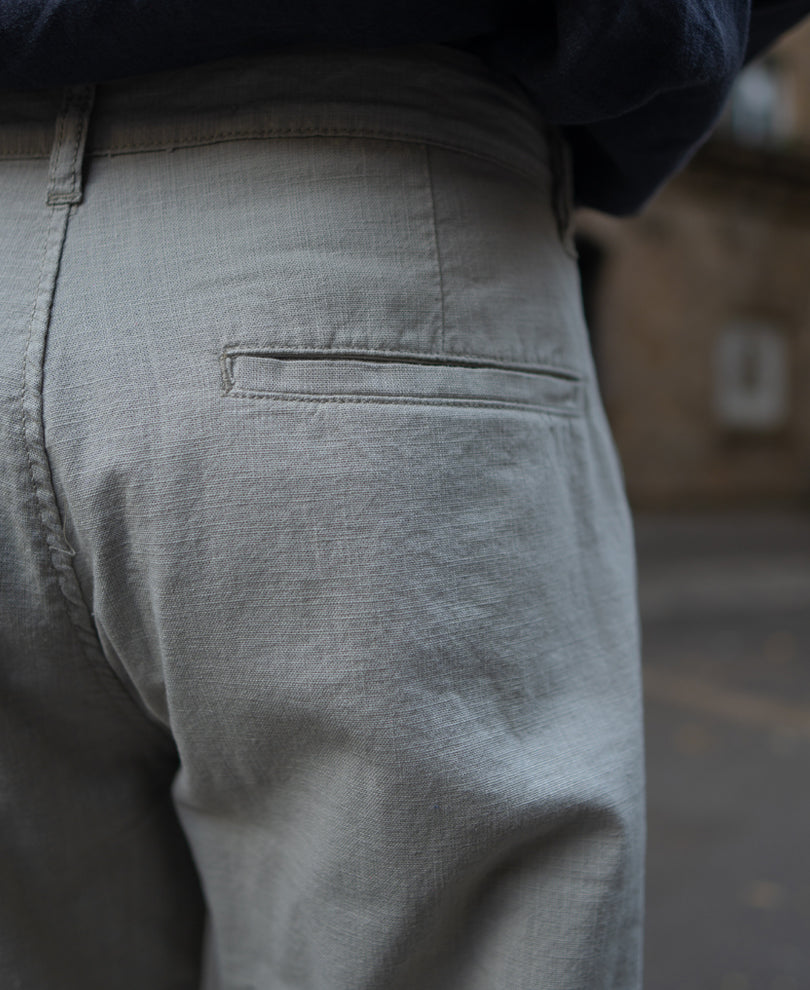Beige Regular Fit Linen Pant