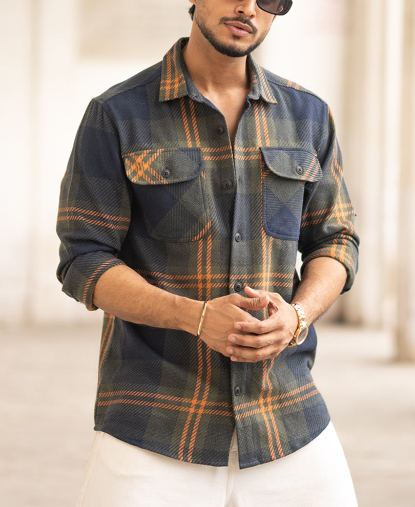 Multicolour Checked Regular Fit Full Sleeves Shirt