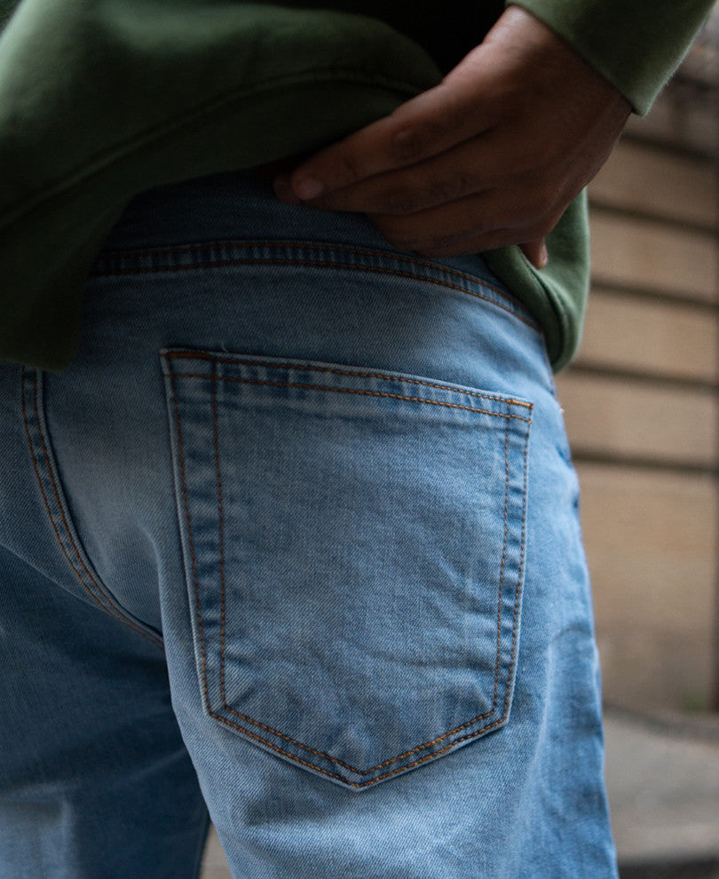 Sky Blue Regular Fit Jeans