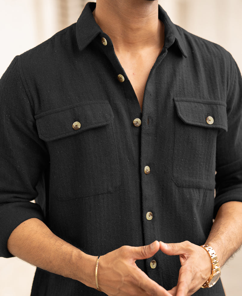 Black Flannel Overshirt