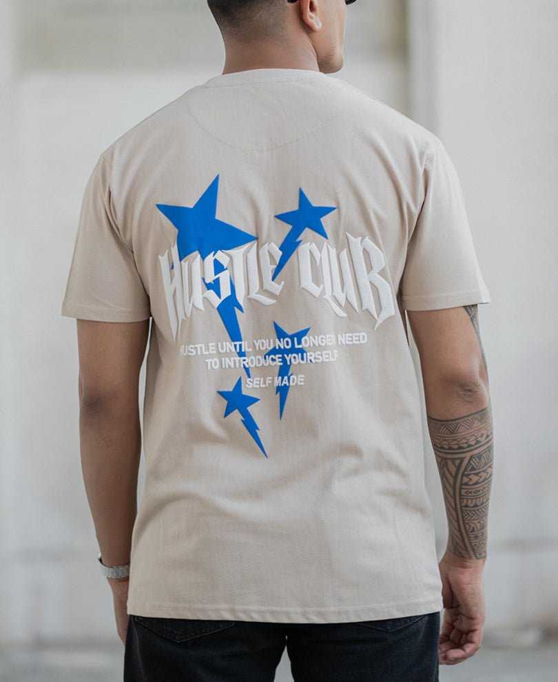 Beige Hustle Printed T-Shirt