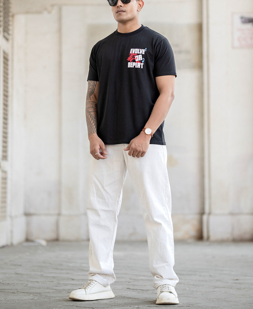 Black Evolve Printed T-Shirt