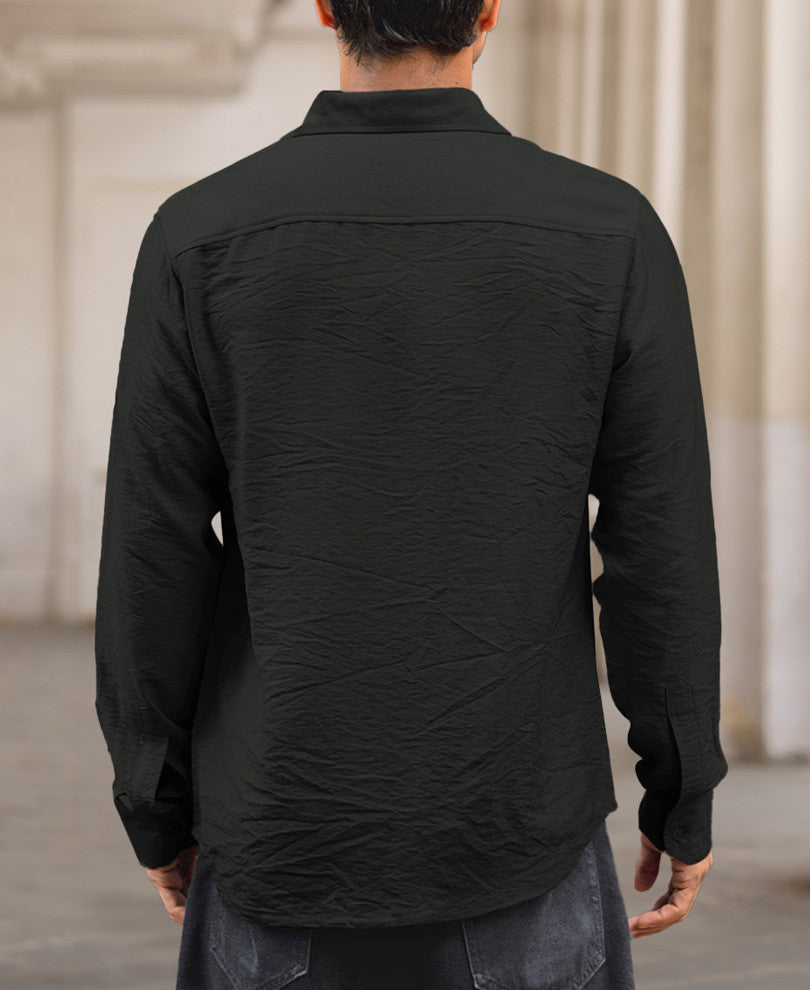 Dark Green Full Sleeves Regular Fit Shirt