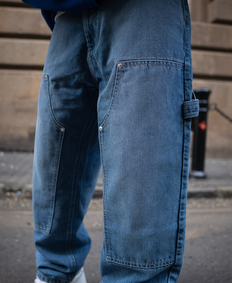 Blue Baggy Fit Basic Denim Jeans