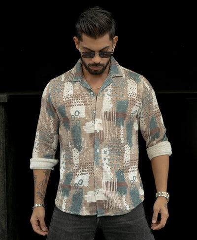 Multi Colour Printed Regular Fit Full Sleeves Shirt