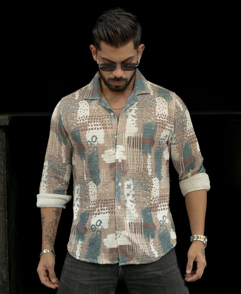 Multi Colour Printed Regular Fit Full Sleeves Shirt