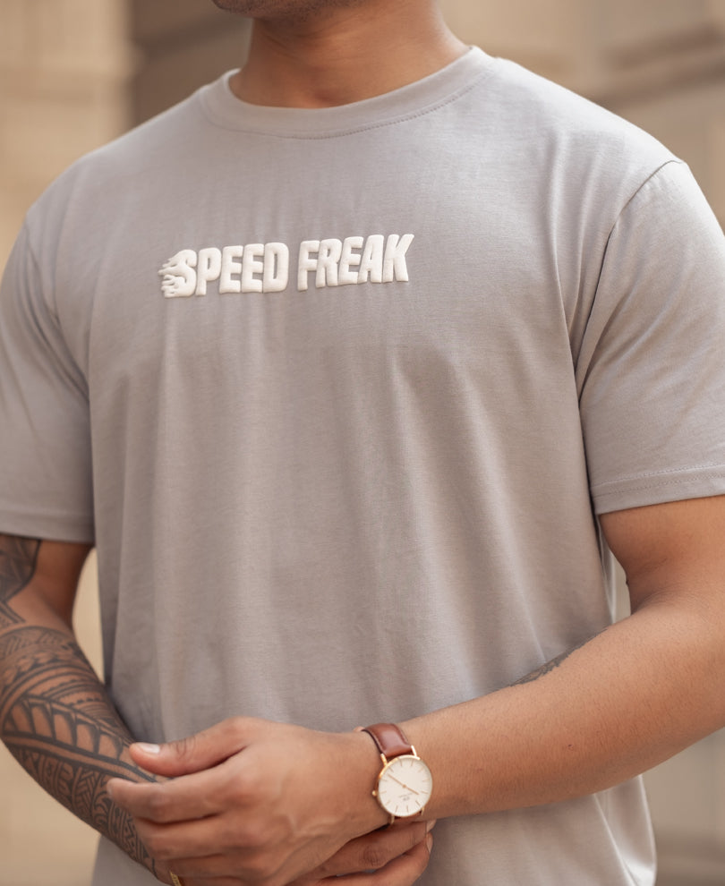 Grey Printed Regular Fit Half Sleeves T-Shirt