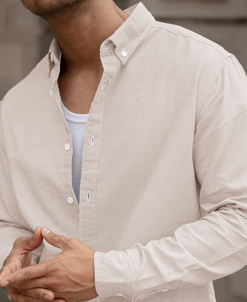 Yellow Micro Checks Shirt