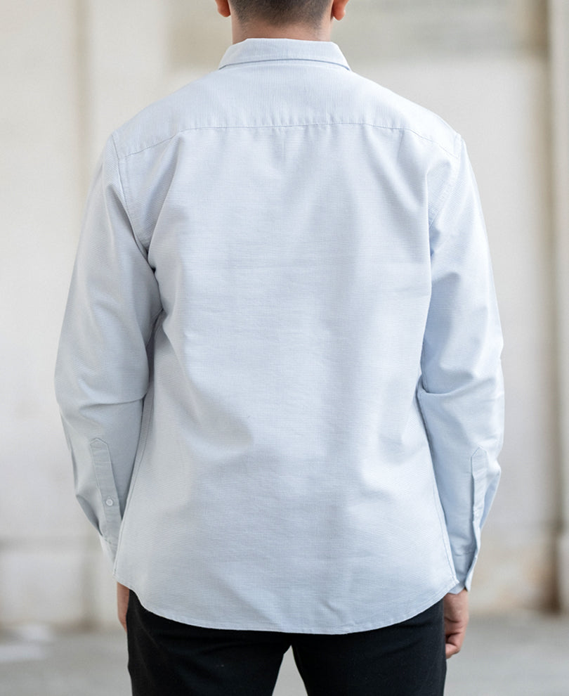Sky Blue Micro Check Shirt