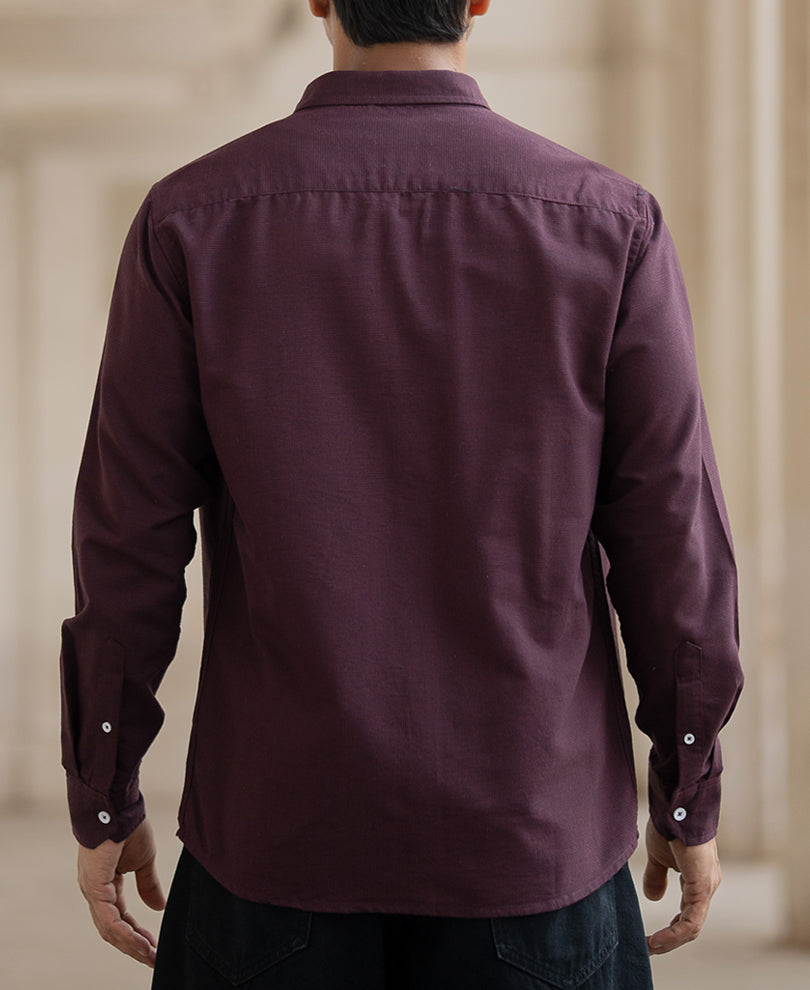 Wine Micro Checks Shirt