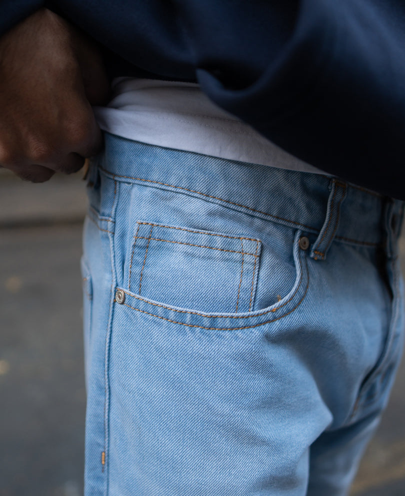 Sky Blue Baggy Fit Jeans