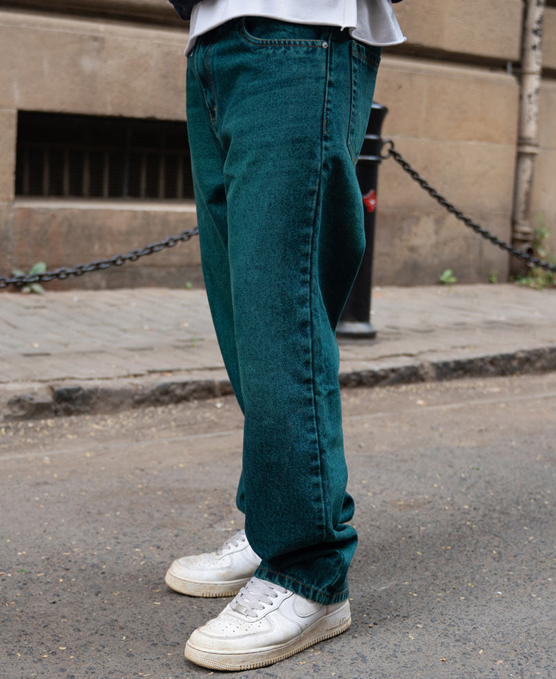 Blue Tinted Baggy Fit Jeans.
