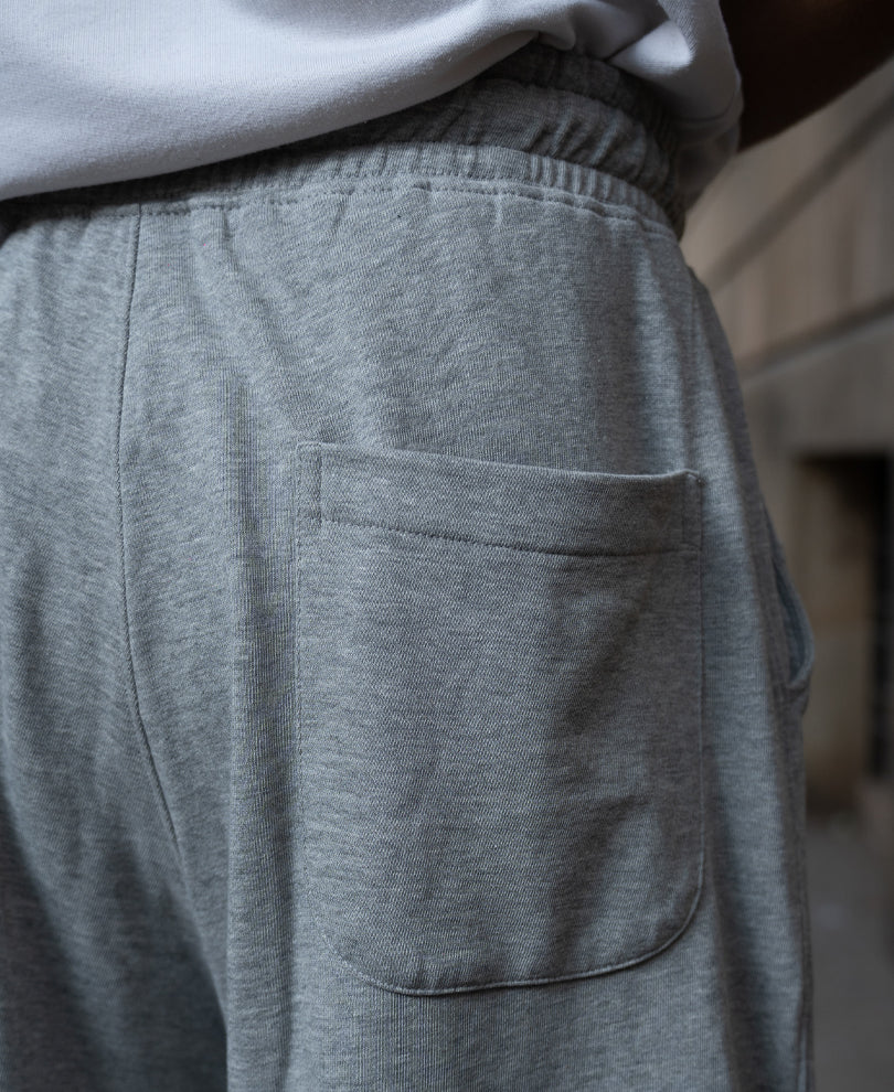 Grey Melange Twisted Seam Baggy Trackpants