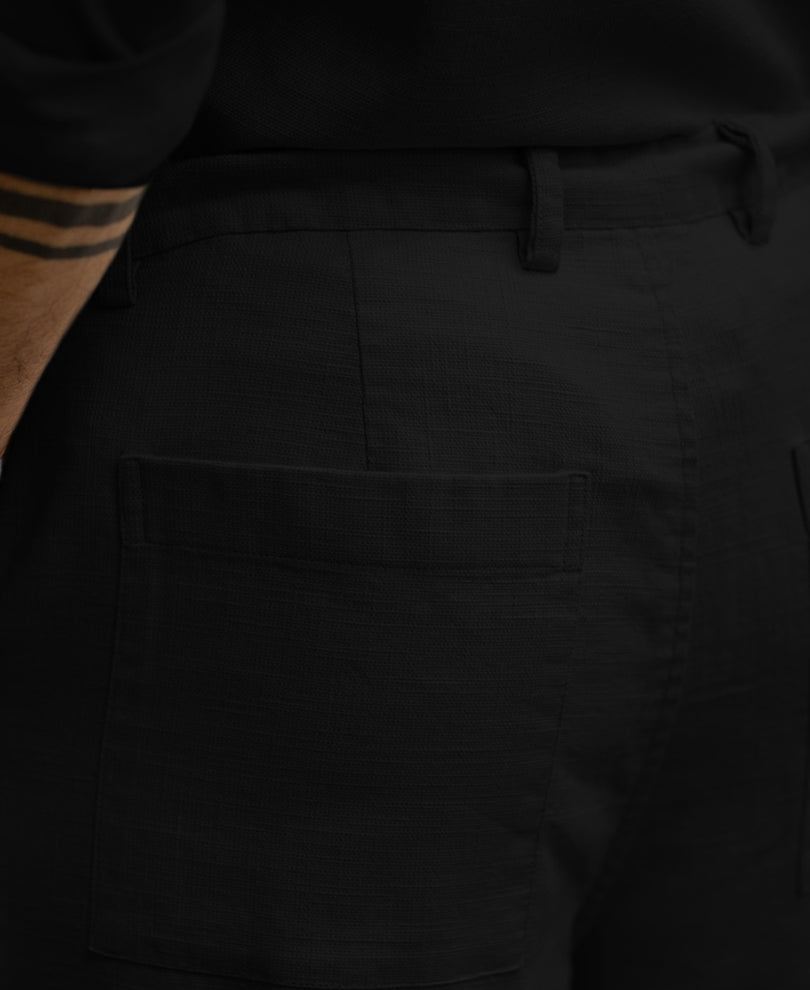 Black Structured Zipper Shirt 100% Cotton
