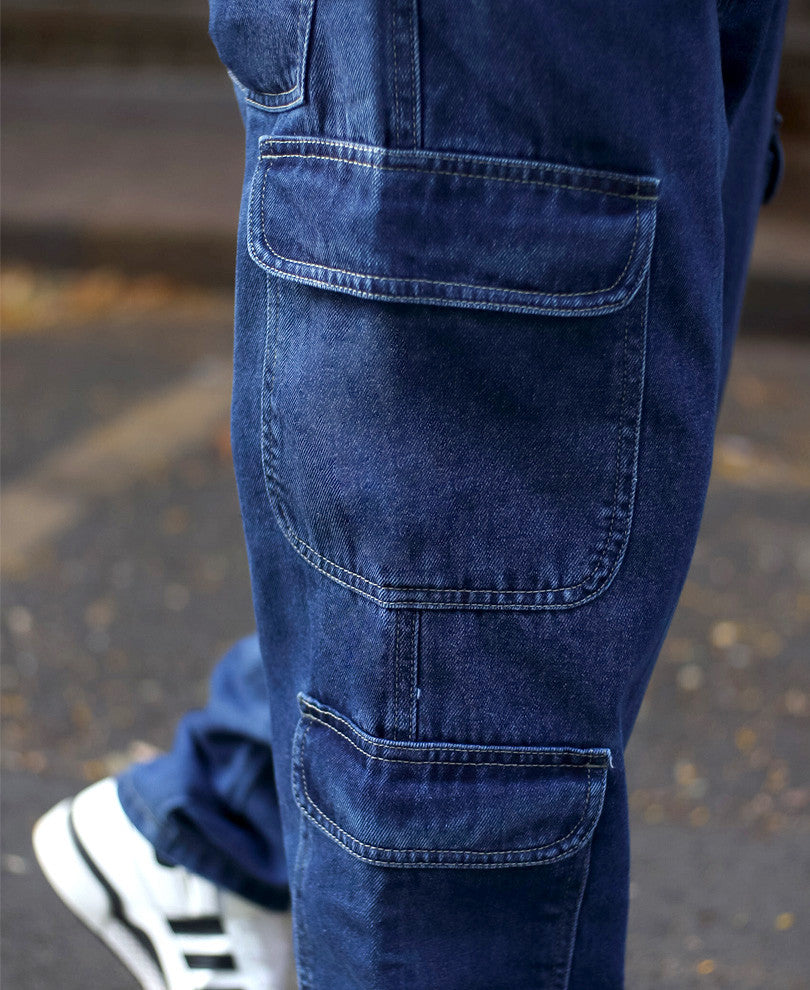 Dark Blue Carpenter Baggy Fit Denim Jeans