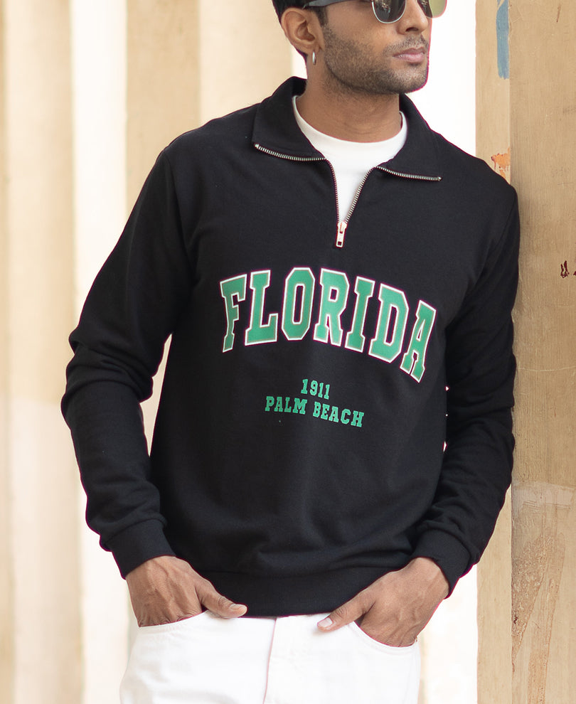 Black Florida Zipper SweaT-Shirt