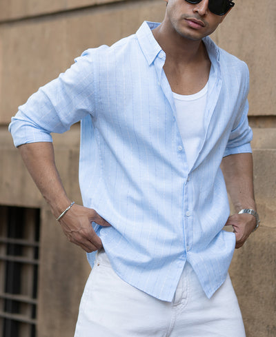 Powder Blue Stripe Shirt